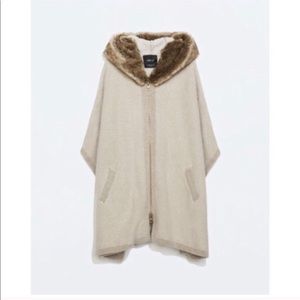 Zara Fur Knit poncho